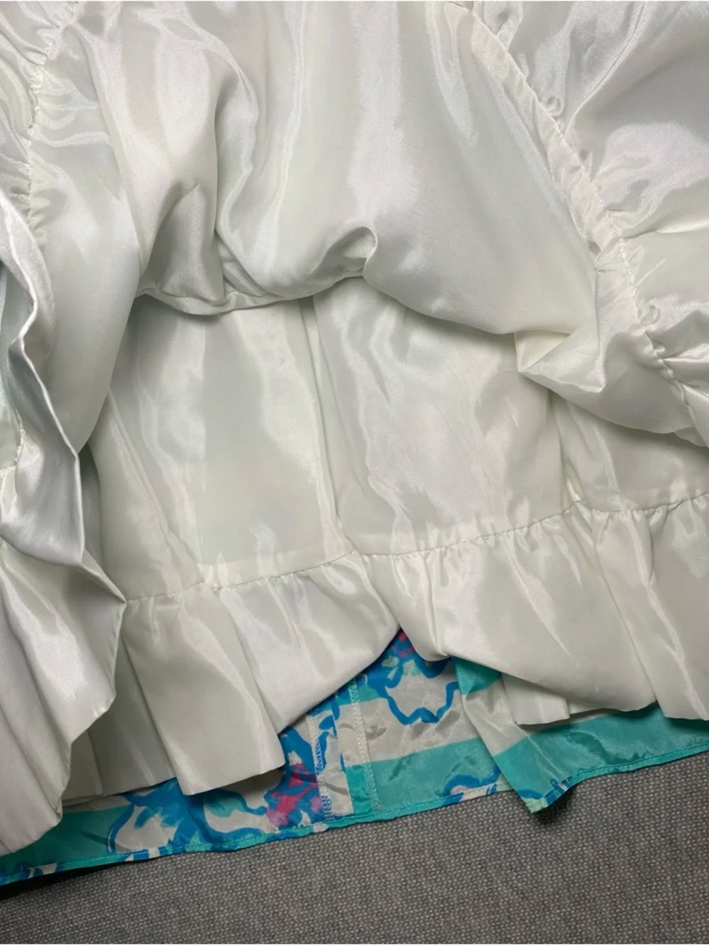Lilly Pulitzer Strapless Langley Dress Shorely Blue Tossing The Line 8 Floral - Picture 4 of 12